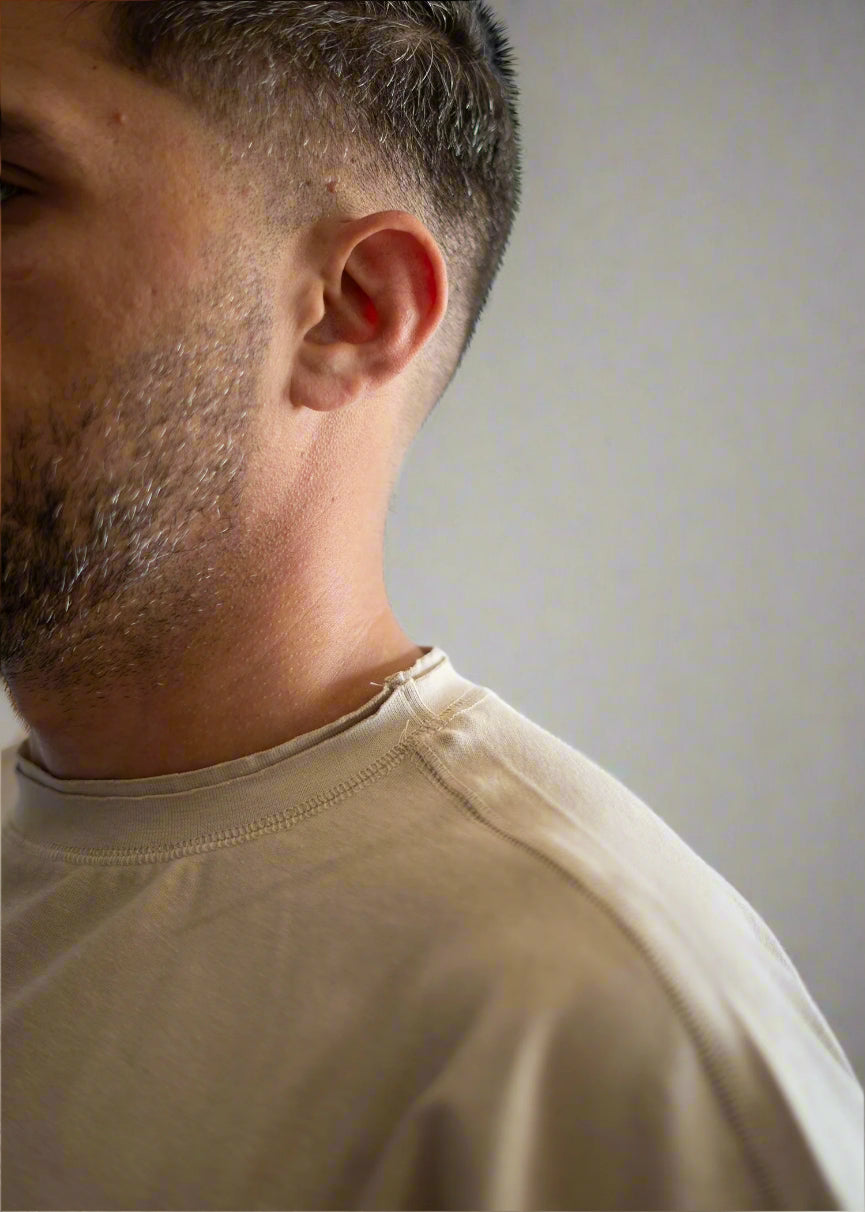 Double Collar T-shirt - Beige