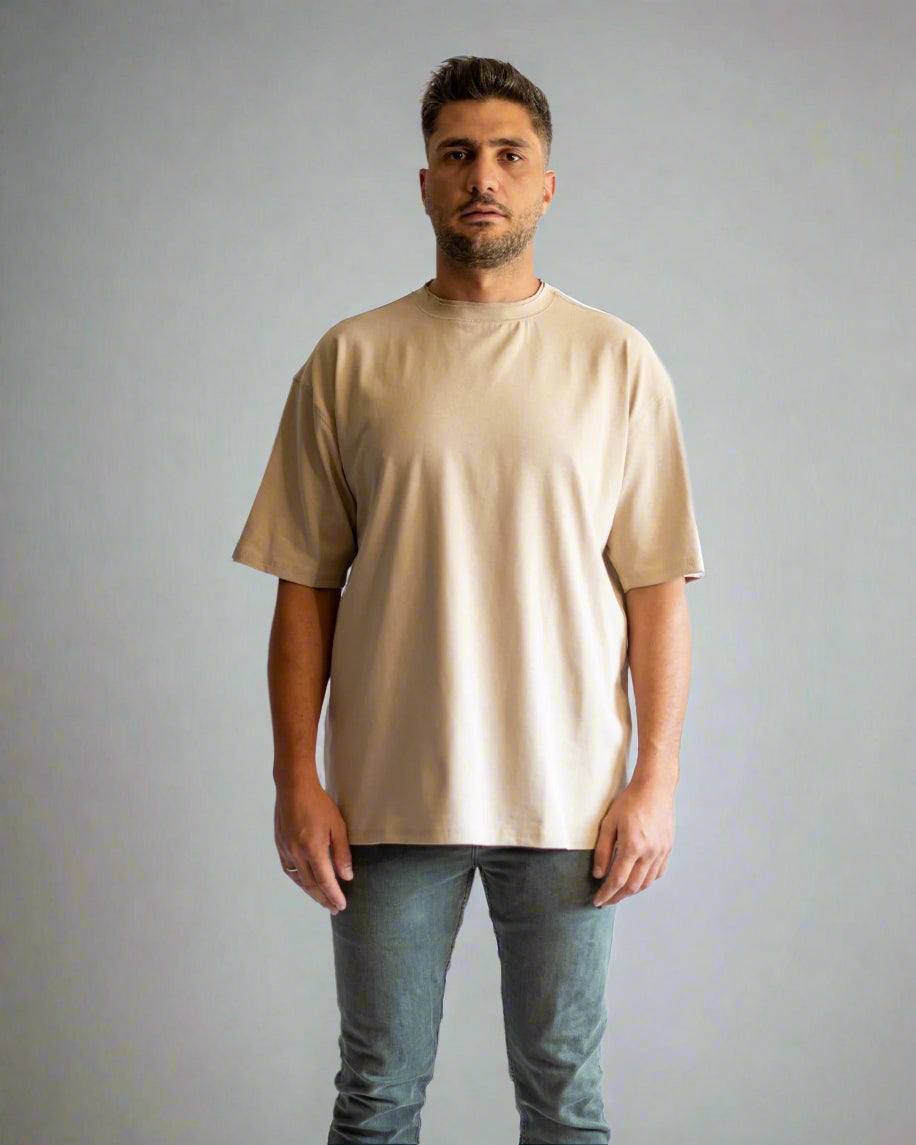 Double Collar T-shirt - Beige