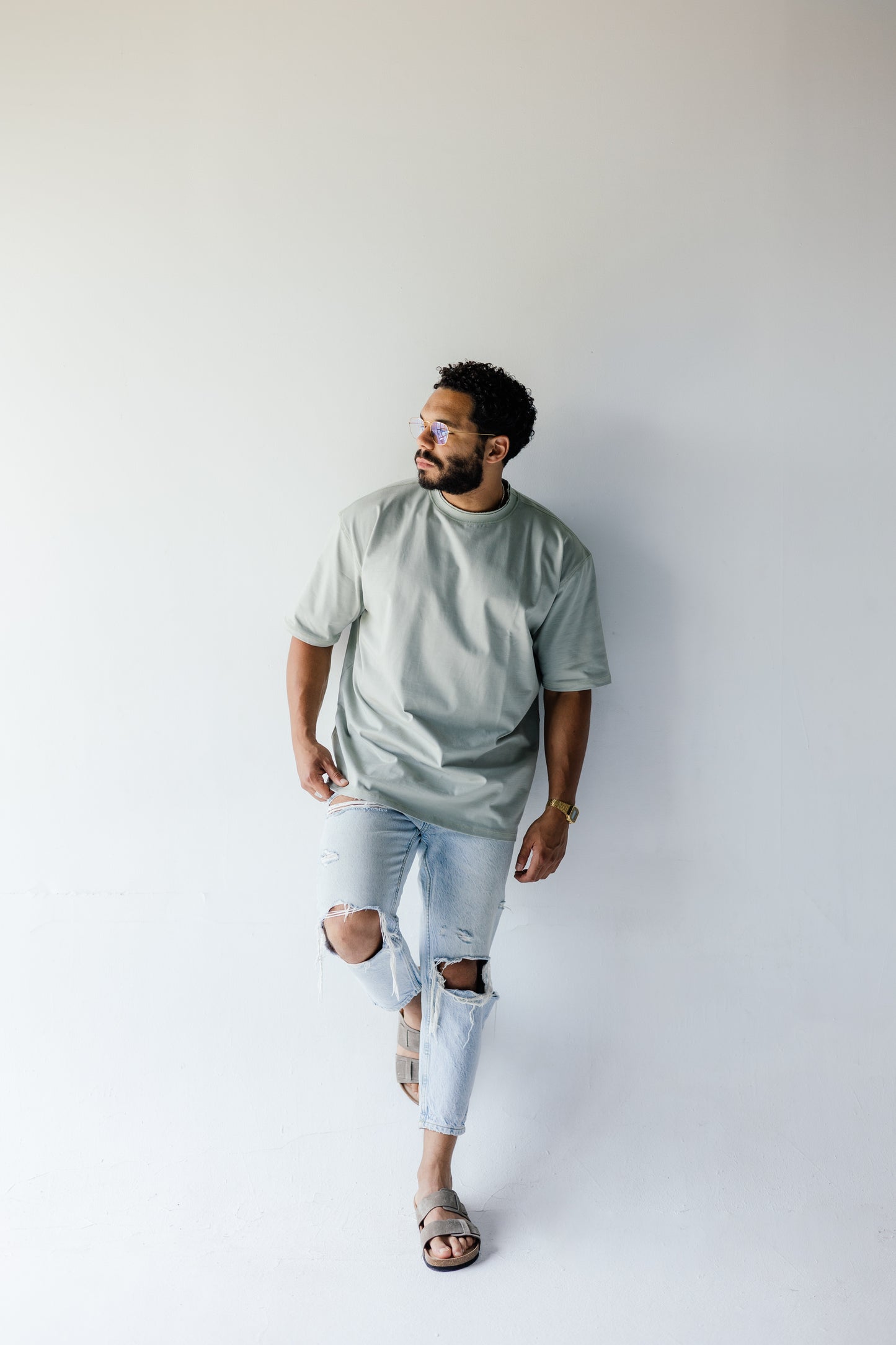 Double Collar T-shirt - Pistachio