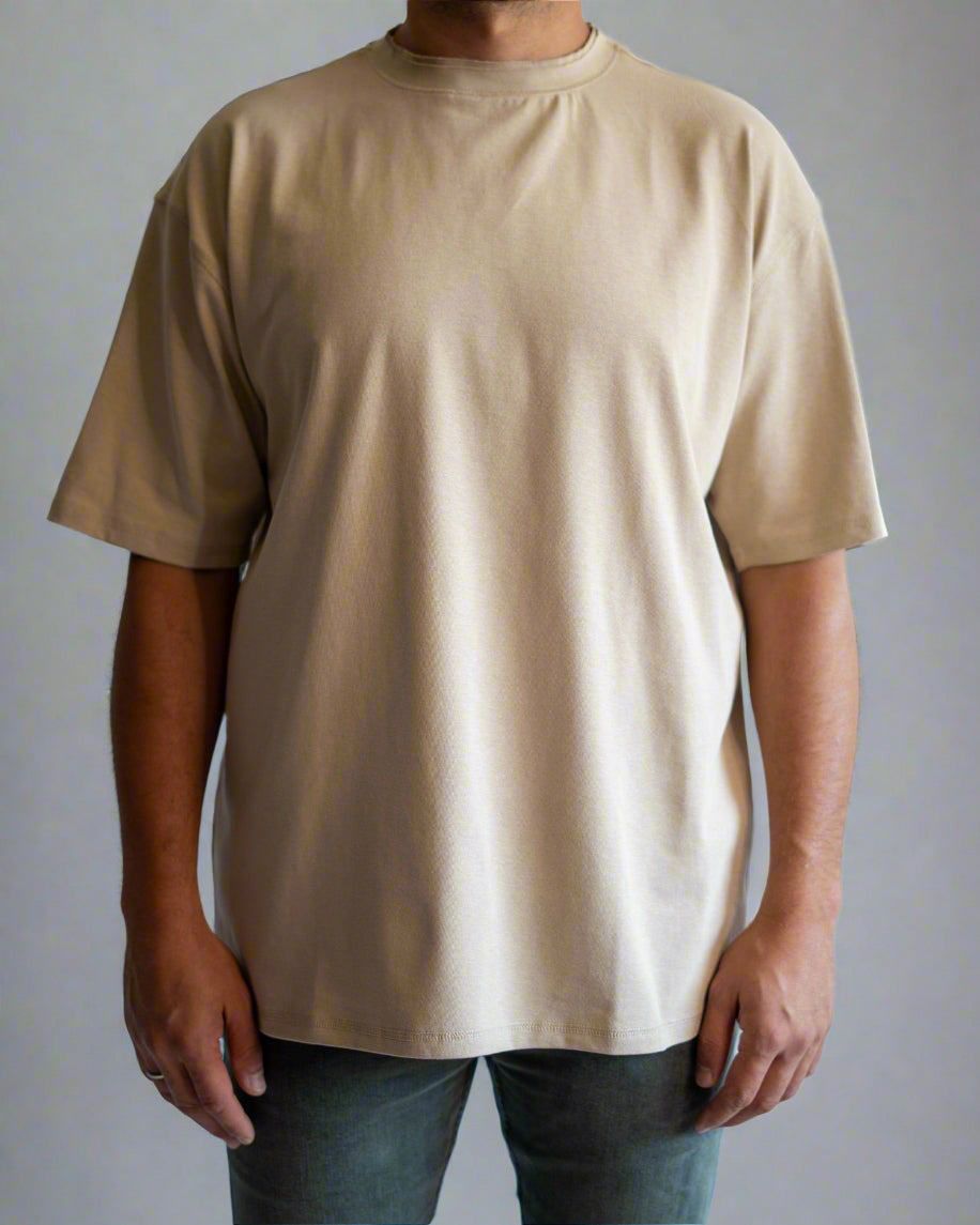Double Collar T-shirt - Beige