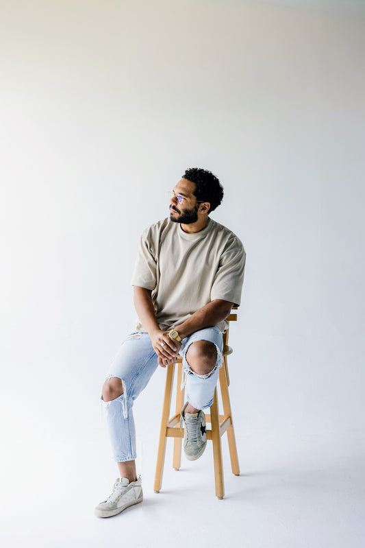 Double Collar T-shirt - Beige